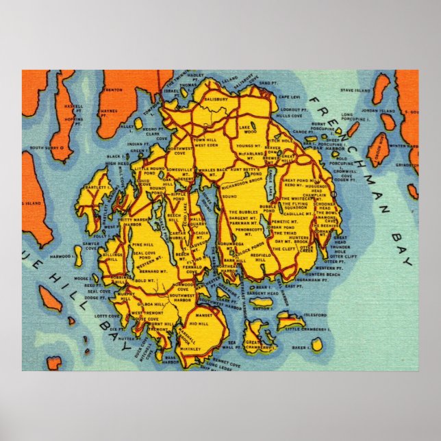 Poster Bar Harbour - Parque Acadia (Frente)