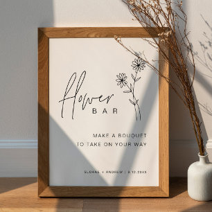 Poster Bar HARLOW - Sinal de Flor de Casamento 18x24 - Co