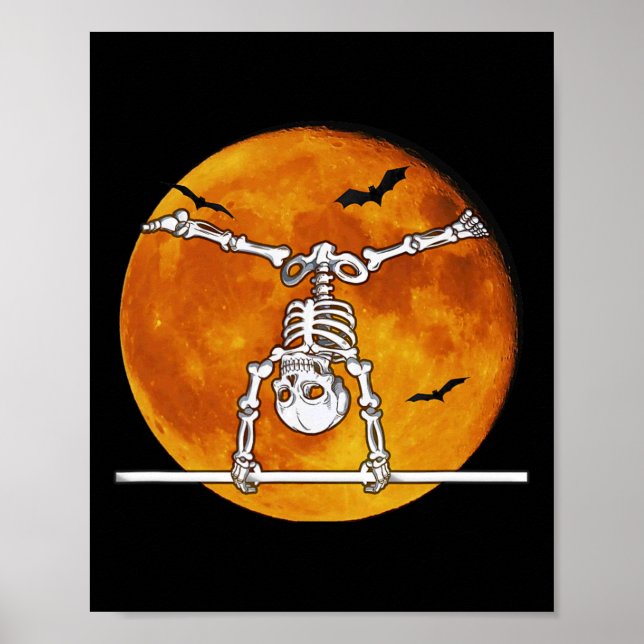 Poster Bar Horizontal do Halloween da ginástica do esquel (Frente)
