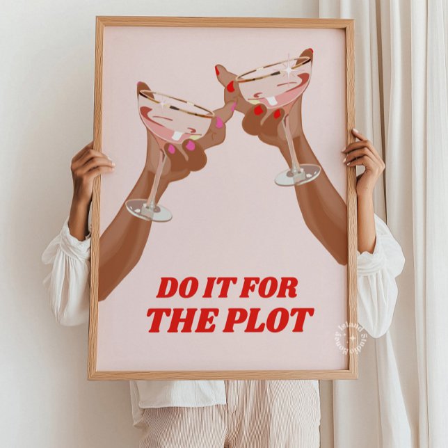 Poster Bar, Impressão, Faça-o para o gráfico (Bar Cart Decor, Cheers Print, Do it For The Plot Poster)