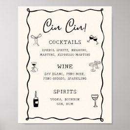 Poster Bar in a Chá de panela preto italiano