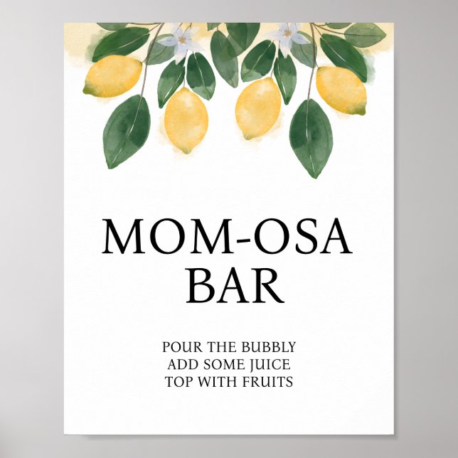 Poster Bar Lemon Momosa SIgn (Frente)
