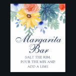 Poster Bar Margarita Chá de panela Suculento Floral<br><div class="desc">O Poster de Chá de panela Floral Suculente Macaron Margarita, Bar, apresenta elegantes flores de aquarela em fundo branco. Personalize editando o texto nas caixas de texto fornecidas. Projetado para você por ©Evco Studio www.zazzle.com/store/evcostudio</div>