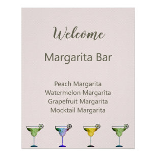 Pôster Bar Margarita Personalizado De Sinal De Boas-Vinda