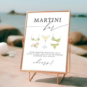 Poster Bar Martini Chás de Noiva Martinis e Biquínis