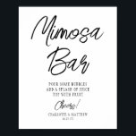 Poster Bar Mimosa Anima Script Preto Manuscrito Moderno<br><div class="desc">O Bar Mimosa Cheers Modern Manuscrito,  Dourado Script,  Sinais de Tabletop,  apresenta o texto "Bar Mimosa" na elegante tipografia do roteiro de caligrafia dourada moderna. Perfeito para casamentos,  chá de panela,  festa de aniversário,  comemorações de aniversário e muito mais. Projetado pelo Evco Studio www.zazzle.com/store/evcostudio</div>