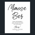 Poster Bar Mimosa Anima Script Preto Manuscrito Moderno<br><div class="desc">O Bar Mimosa Cheers Modern Manuscrito,  Dourado Script,  Sinais de Tabletop,  apresenta o texto "Bar Mimosa" na elegante tipografia do roteiro de caligrafia dourada moderna. Perfeito para casamentos,  chá de panela,  festa de aniversário,  comemorações de aniversário e muito mais. Projetado pelo Evco Studio www.zazzle.com/store/evcostudio</div>