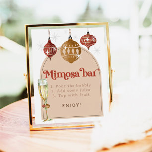 Poster Bar Mimosa Borracha Retro Bauble Bridal
