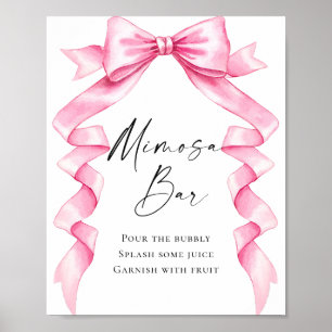 Poster Bar Mimosa, Chá de panela Rosa, Gentil Elegante