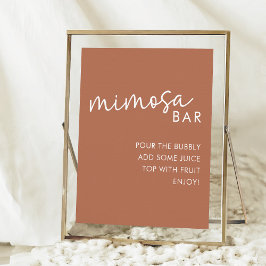 Poster Bar Mimosa Chá de Script Minimalista Terracotta