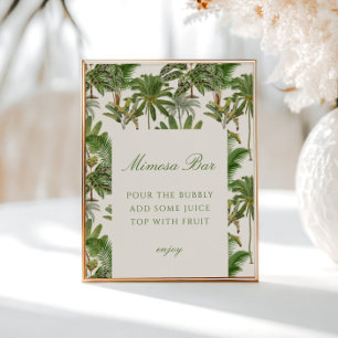 Poster Bar Mimosa da Árvore Tropical de Palma Vintage