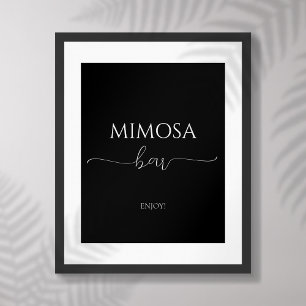 Poster Bar Mimosa de Chá de panela de Script Mínimo Simpl