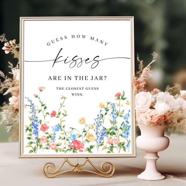 Poster Bar Mimosa de Flores Selvagens Rosa Pastel (Criador carregado)