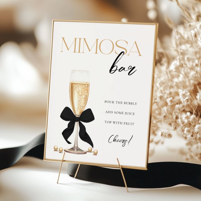 Poster Bar Mimosa de Pérolas e Chá de panela Prosecco (Criador carregado)
