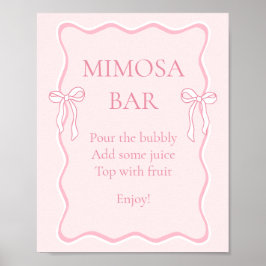 Poster Bar Mimosa do Chá de panela do Casando Rosa