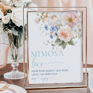 Poster Bar Mimosa Floral Azul Hargrove