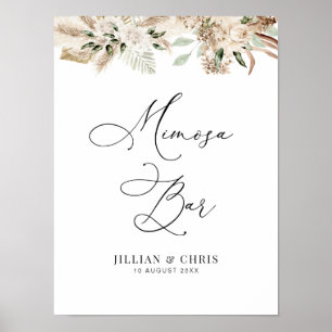 Poster bar mimosa floral de pampas aquáticas