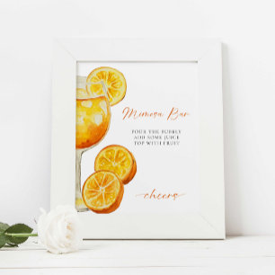 Poster Bar Mimosa - Sinal Aperol - Chá de panela Spritz