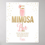 Poster Bar Mimosa - Sinal Brunch e Chá de panela Bubble<br><div class="desc">Um bom complemento para a sua festa! Tema de Brunch e Bubble.</div>