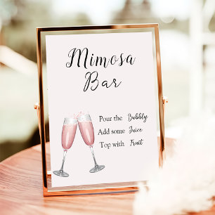 Poster Bar Mimosa - Sinal de Chá de panela de Champanhe R