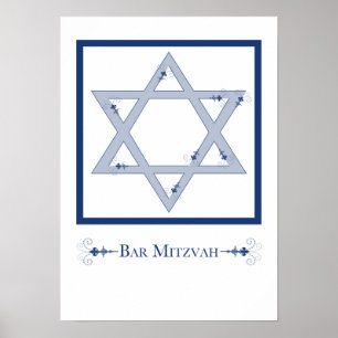 Poster bar mitzvah (estrela do david elegance)