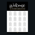 Poster BAR MITZVAH MESA PLANO 16 mesa preto moderno<br><div class="desc">por kat massard >> WWW.SIMPLYSWEETPAPERIE.COM<<< - - - - - - - - - - - - - - - - A SEATING CHART is not only classy it is very handy to let your guest's know exactly where they are seated for your event. This is a lot simpler than...</div>