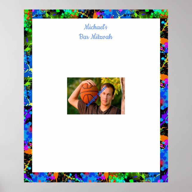 Pôster Bar Mitzvah, Personalizado, Fotografia - Sign in C (Frente)