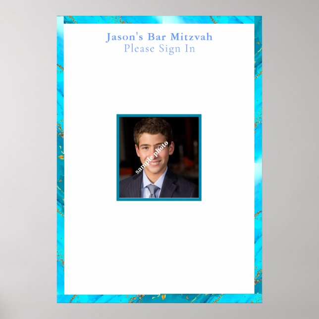 Poster Bar Mitzvah, Personalizado, Fotografia - Sign in C (Frente)