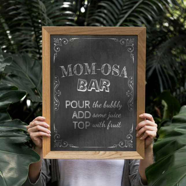 Poster BAR MOM-OSA chá de fraldas Flores brancas Quadro (Criador carregado)