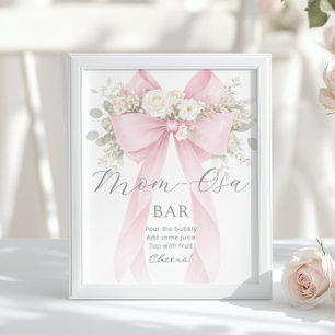 Poster Bar Momosa Arco Rosa Floral Borbulhante Bar