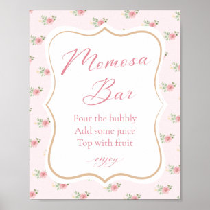 Poster Bar Momosa Chá de fraldas do Tea Party