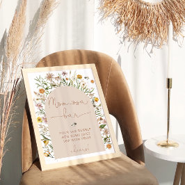 Poster Bar Momosa Chá de fraldas Floral Boho