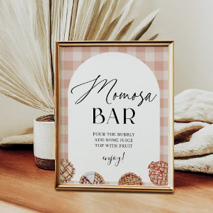 Poster Bar Momosa Festa de Chá de fraldas de Pequenas Por
