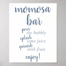 Poster Bar Momosa Simples | Azul poeirento Qualquer sinal