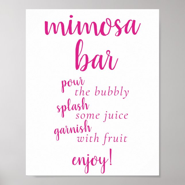 Poster Bar Momosa Simples | Laranja Fall Qualquer sinal d (Frente)