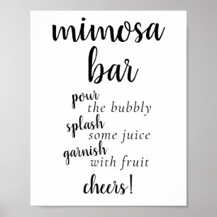 Poster Bar Momosa Simples   Script Preto Qualquer Sinal D