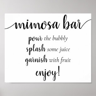Poster Bar Momosa Simples   Script Preto Qualquer Sinal D