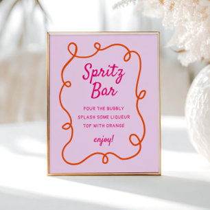 Poster Bar Pink Orange Squiggy Spritz