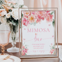 Poster Bar Piper Peony Floral Butterfly Mimosa