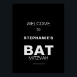 Poster Bar preto minimalista Mitzvah bem-vindo<br><div class="desc">Este minimalista bar negro formal mitzvah bem-vindo é perfeito para uma simples celebração religiosa. A design de uma bela fonte em um fundo branco preto para elogiar seu evento.</div>