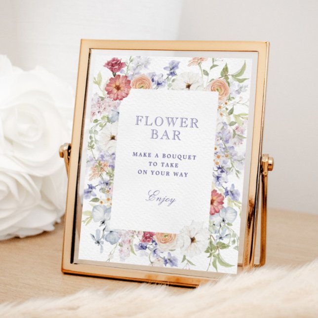 Poster Bar primavera Pastel Chá de panela Floral  Flor (Criador carregado)