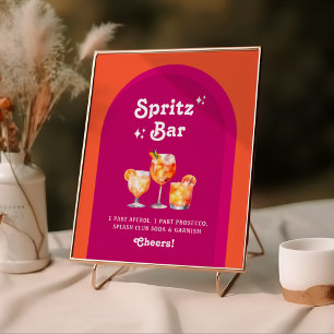 Poster Bar Retro Spritz Rosa & Laranja Sunset