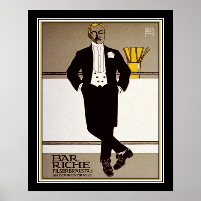 Poster "Bar Riche" cerca de 1907 Ad por Hans Rudi Erdt (Frente)