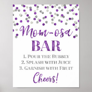 Poster Bar Roxo de Prata - Chá de fraldas
