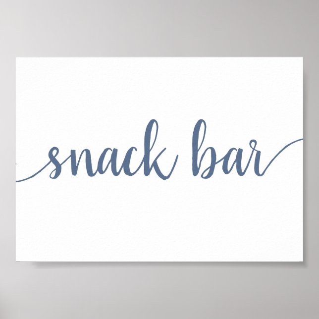 Poster Bar Simples | Azul poeirento Qualquer sinal de eve (Frente)