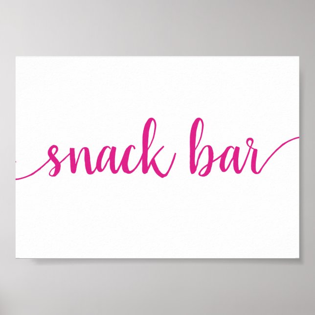 Poster Bar Simples | Rosa Quente Qualquer Sinal De Evento (Frente)