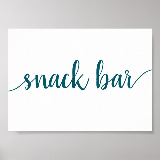 Poster Bar Simples | Símbolo de Evento Teal Aqua (Frente)