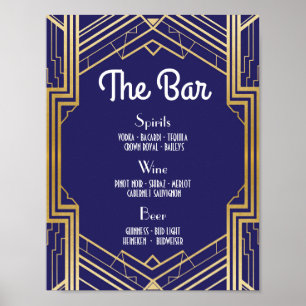 Poster Bar - Sinal de Recepção de casamento 1920 - Art De