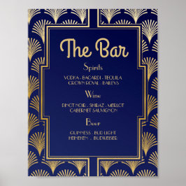 Poster Bar Sinal Recepção de casamento 1920 2000 Art Deco