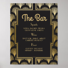 Poster Bar Sinal Recepção de casamento 1920 2000 Art Deco